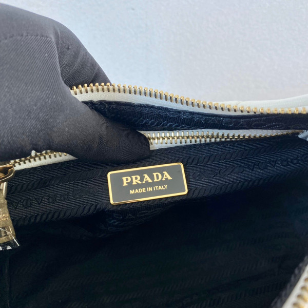 Pra*a system nappa leather patchwork bag